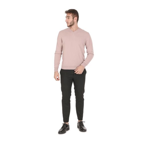 Crown of Edinburgh Cashmere VNeck Cashmere Sweater Men Rose Sweaters - Picture 3 of 7